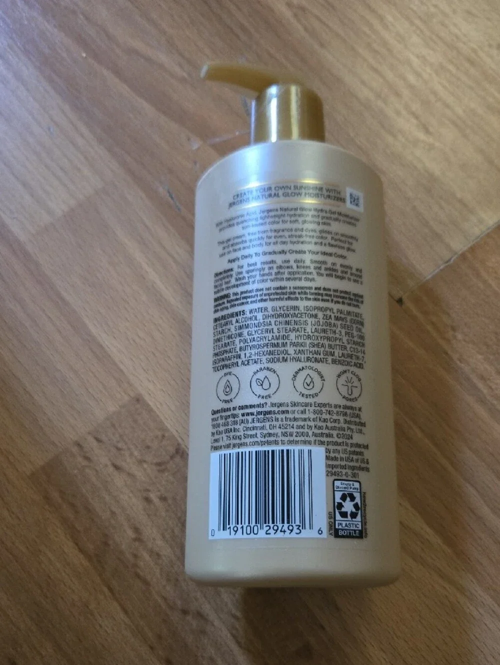 Jergens Natural Glow Hydra Gel Moisturizer - Fair to Medium (Gold)